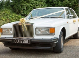 White Rolls Royce for weddings in Gravesend